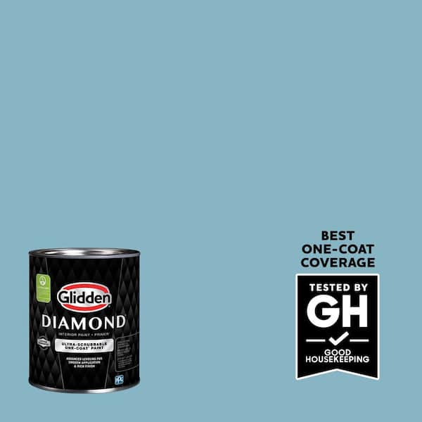 Glidden Diamond 1 qt. PPG1151-4 Crystal Lake Satin Interior Paint with Primer