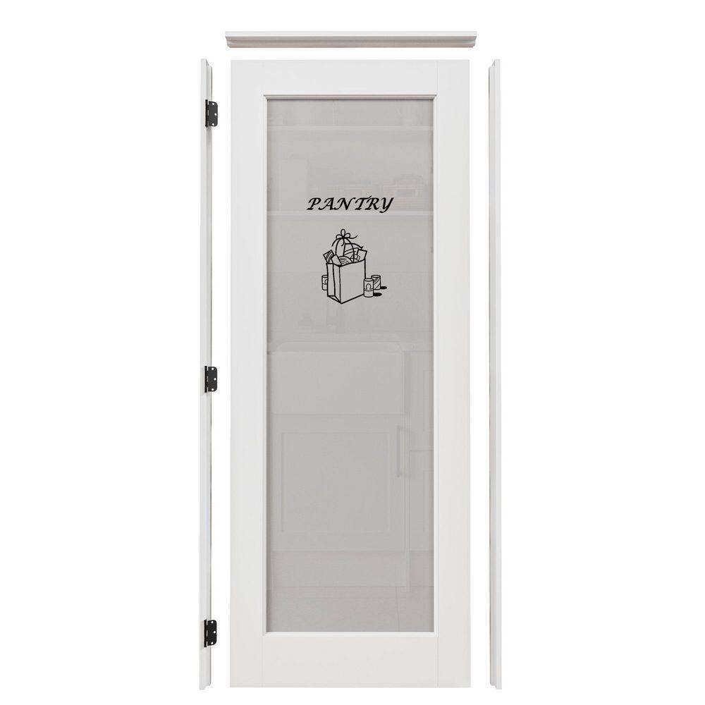 30 in. x 80 in. 1-Lite Frosted Glass Right Solid Core Unfinished Pine Wood Single Prehung Interior Door with Frame Set price history on PriceWatchPro