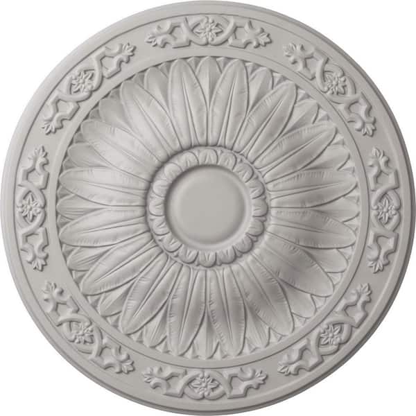 Ekena Millwork 20-1/4 in. x 1-1/2 in. Lunel Urethane Ceiling Medallion (Fits Canopies upto 3-3/4 in.), Ultra Pure White