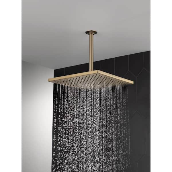 1-Spray Patterns 2.5 GPM 11.75 in. Ceiling Mount Fixed Shower Head in Champagne Bronze