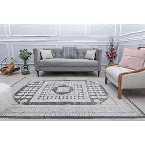 Hailey Palace Pearl 2'6"x8' Vintage White Area Rug