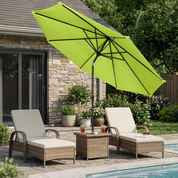 canvas half patio umbrella replacement 5 ribs MASTERCANOPY 7.5 ft Canopy for 6 Ribs-Khaki Wheel Size:20x2.125