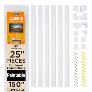 Legrand Wiremold CordMate Cord Cover 9 ft. Kit, Cord Hider for Home or  Office, Holds 1 Cable, White C110 - The Home Depot