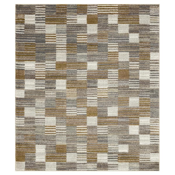 Home Decorators Collection Pernette Gray/Beige 9 ft. 10 in. x 12 ft. 9 in. Geometric Area Rug