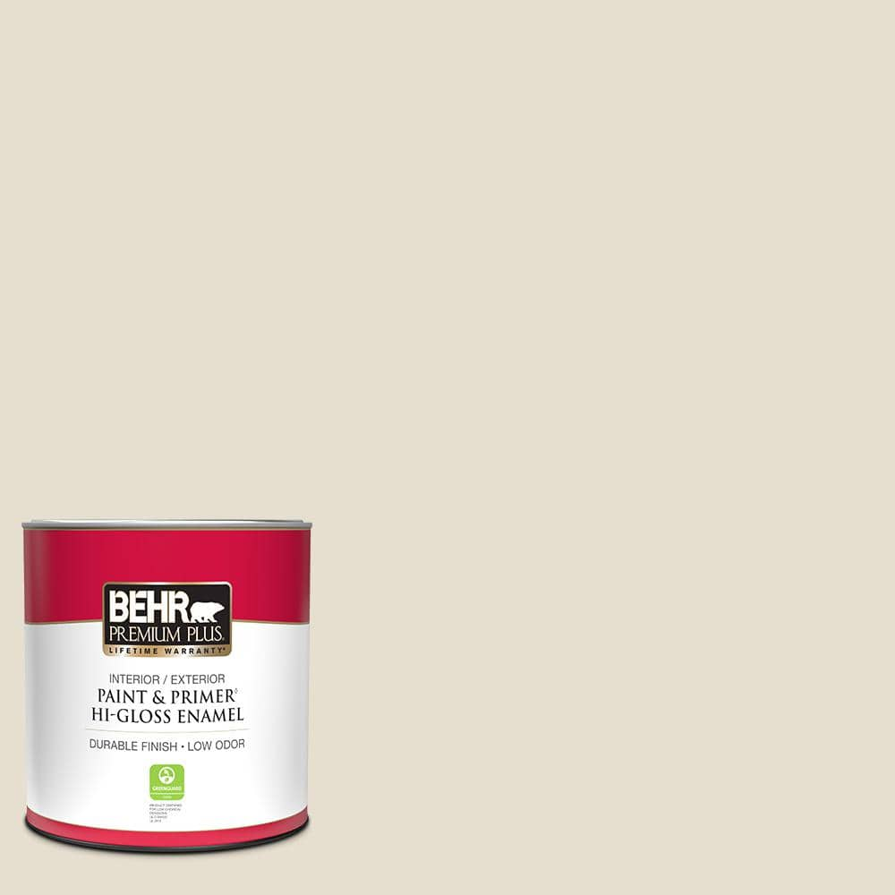 BEHR PREMIUM PLUS 1 qt. #750C-2 Hazelnut Cream Hi-Gloss Enamel Interior ...