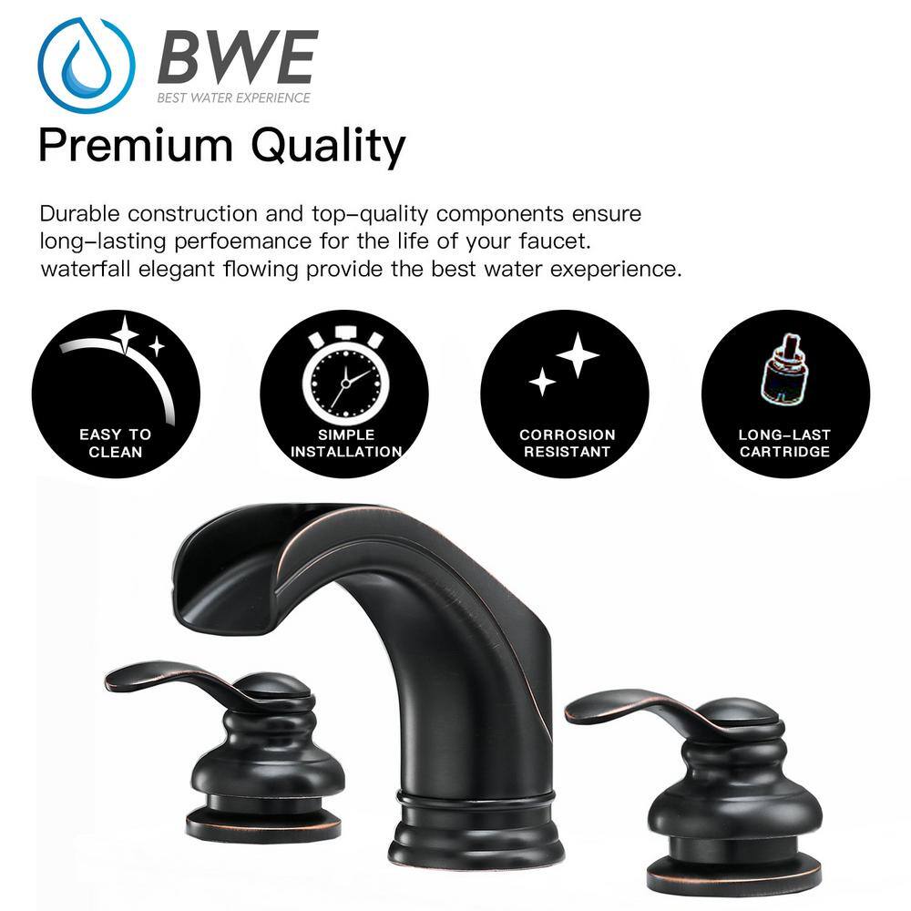 Oil-Rubbed Bronze 2-Handle Waterfall Bathroom Faucet