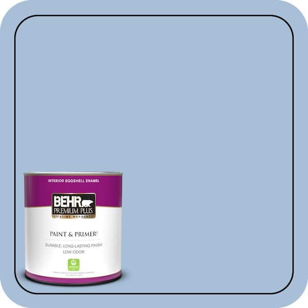 BEHR PREMIUM PLUS 1 qt. #580D-4 Skysail Blue Eggshell Enamel Low Odor Interior Paint & Primer
