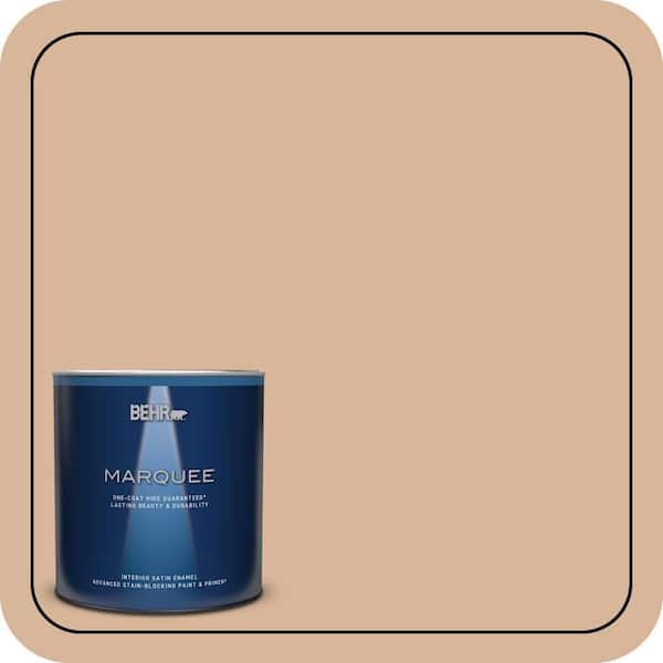 BEHR MARQUEE 1 qt. #ECC-40-1 Canewood Satin Enamel Interior Paint & Primer