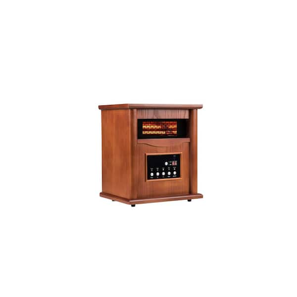1500-Watt Freestanding Brown Electric Utility Convection Infrared Overheating Protection Space Heater with Remote