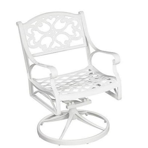 Sanibel Cast Aluminum White Outdoor Swivel Rocking Chair