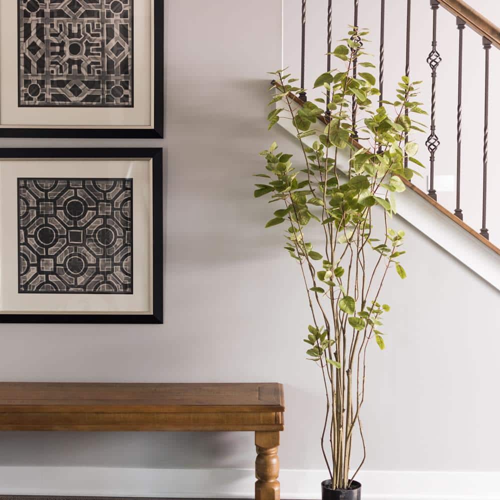 Elegant 6' Green Potted Faux Cotinus Coggygria Floor Plant
