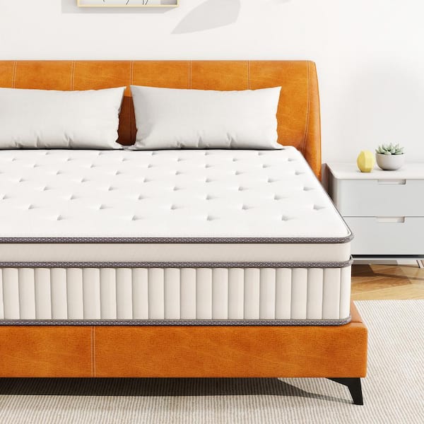 FENBAO Queen Medium Firm Hybird Memory Foam Breathable Mattress 10 in. Bed-in-a-Box Mattress in White