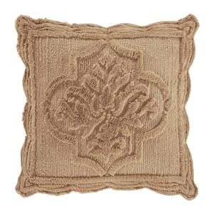 Treasure Polyester 18 in. Square Quilted Decorative Throw Pillow 18 x 18 in.