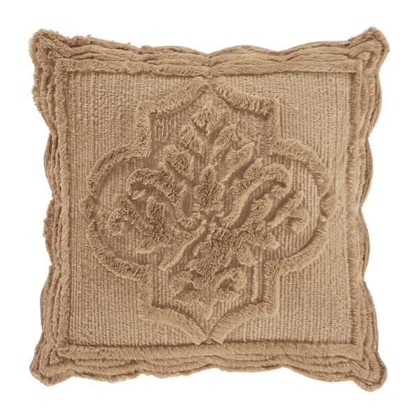 Unbranded Treasure Polyester 18 in. Square Quilted Decorative Throw Pillow 18 x 18 in.