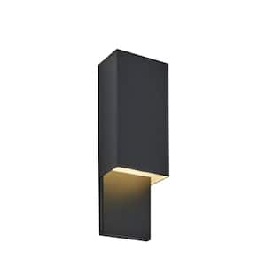 2-Light Matte Black LED Wall Sconce