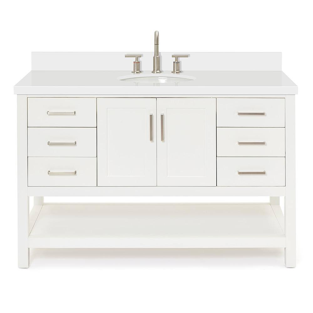 Magnolia 55" White Freestanding Single Bathroom Vanity Set