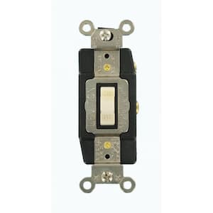 20 Amp Industrial Grade Heavy Duty Single-Pole Double-Throw Center-Off Momentary Contact Toggle Switch, Light Almond
