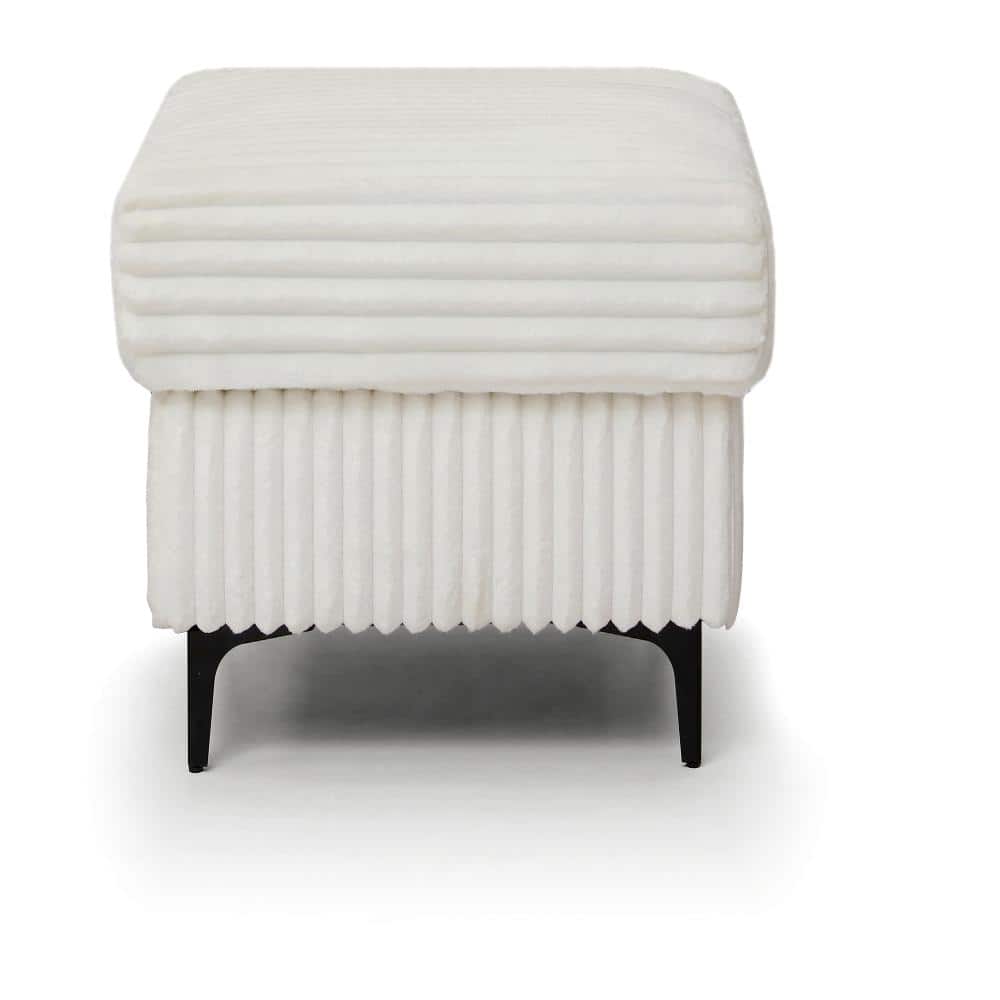 Houston White Square Polyester Upholstered Ottoman price history on PriceWatchPro