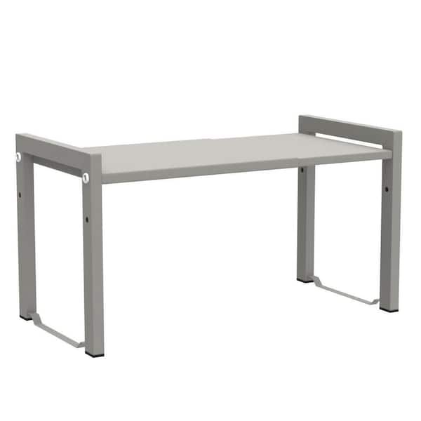 White Expandable Cabinet Shelf Organizer, Stackable Kitchen Counter Shelf Rack, Sink Riser and Countertop Storage