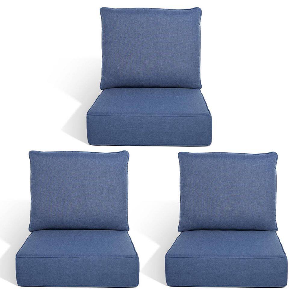 Duraolex 22 in. W x 24 in. D x 6 in. Thick 6-Piece Deep Seating Outdoor Lounge Chair Olefin Cushion, Blue price history on PriceWatchPro