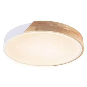 Eclipse 12.2 in. Modern White Round Integrated LED Flush Mount Warm Light LED Ceiling Light For Kitchen or Bedroom