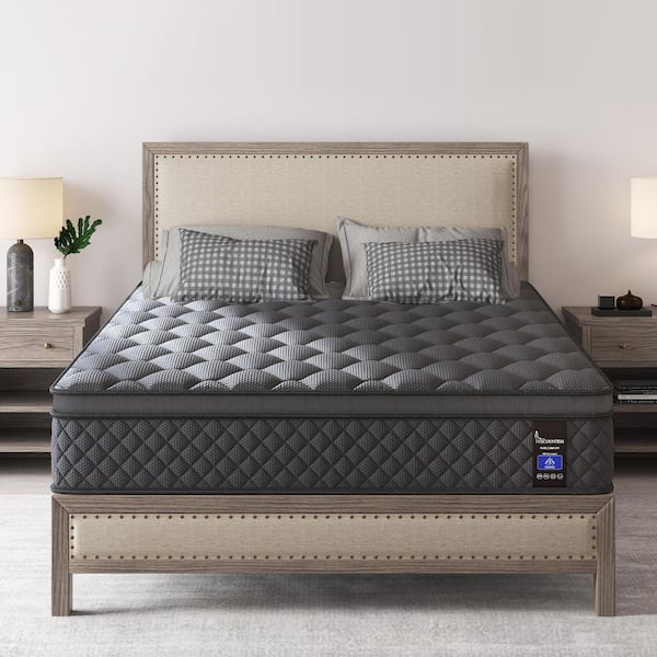 viscountess Twin Size Medium Firm Hybrid 12 in. Euro Top Support and Bed-in-a-Box Mattress