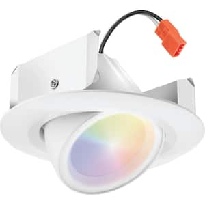 RB ADJ 4 in. CA T20 Smart Tunable CCT/Color Changing Integrated LED Retrofit White Housing required Recessed Light Trim