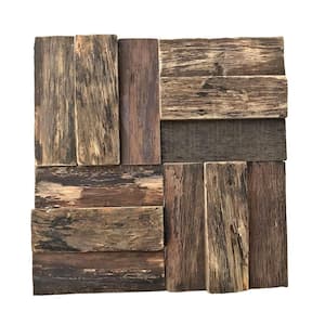 11-7/8 in. x 11-7/8 in. x 3/4 in. Boca Boat Wood Mosaic Wall Tile Natural (11-Pack)