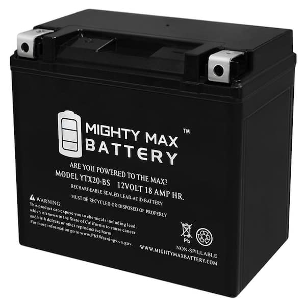 MIGHTY MAX BATTERY 12-Volt 18 Ah 270 CCA Rechargeable Sealed Lead Acid (SLA) AGM Powersport Battery