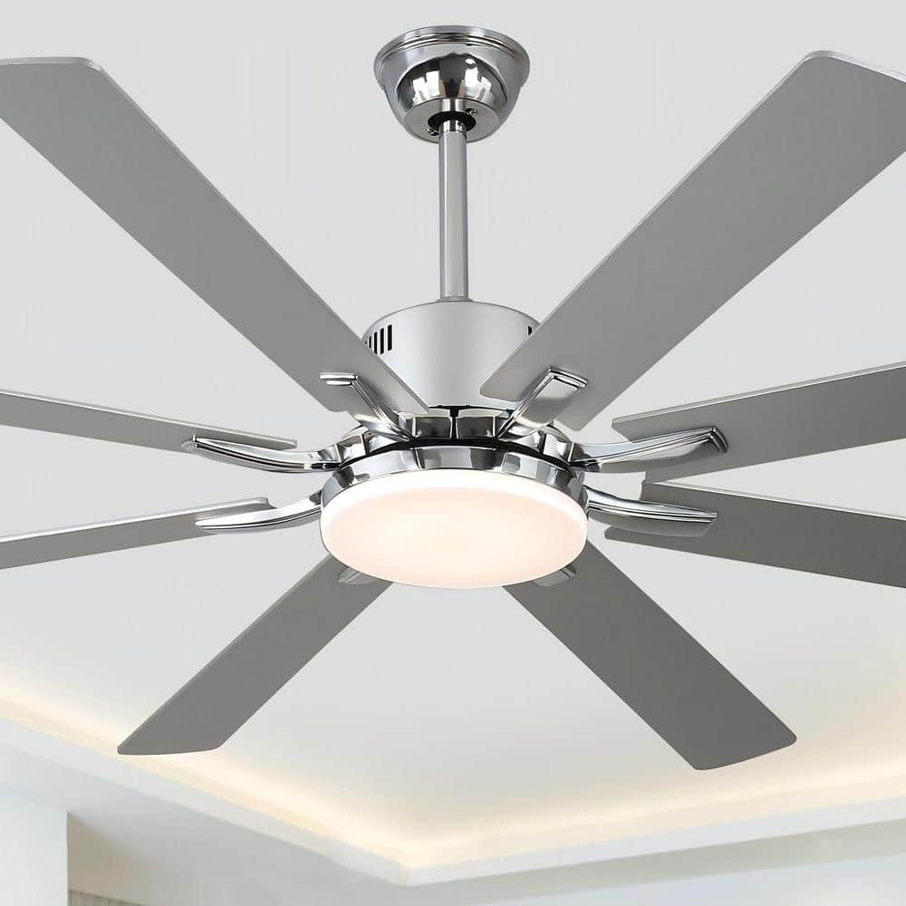 Breeze 72 in. Indoor Chrome Modern Ceiling Fan with Light, Dimmable 6-Speed Ceiling Fan with Remote, Downrod Included price history on PriceWatchPro