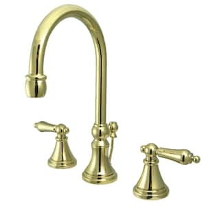 Governor 8 in. Widespread 2-Handle Bathroom Faucet in Polished Brass