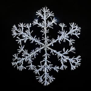 36 in. LED Sparkler Snowflake - Pure White, White Frame with 660 LED 3 mm