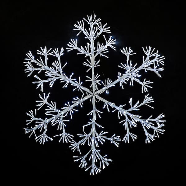 HOLIDYNAMICS HOLIDAY LIGHTING SOLUTIONS 36 in. LED Sparkler Snowflake - Pure White, White Frame with 660 LED 3 mm