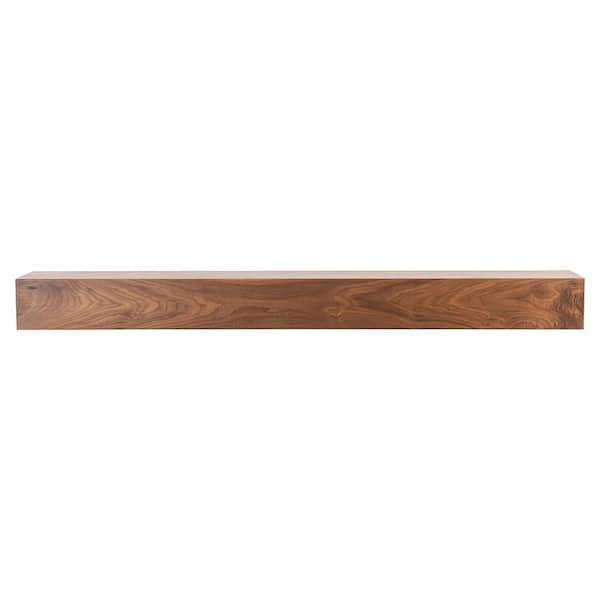 Walnut Creek Matte Clear Stain 60 in. Walnut Wood Fireplace Cap-Shelf Mantel