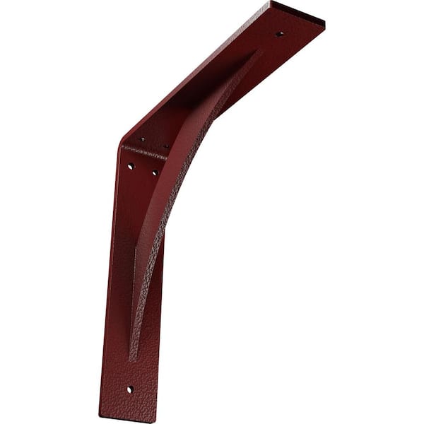 Ekena Millwork 2 in. x 12 in. x 12 in. Steel Hammered Bright Red Legacy Bracket