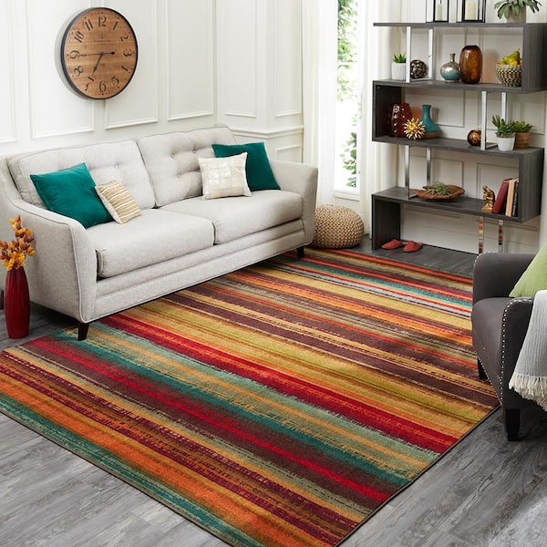 Boho Stripe Multi 6 ft. x 9 ft. Striped Area Rug
