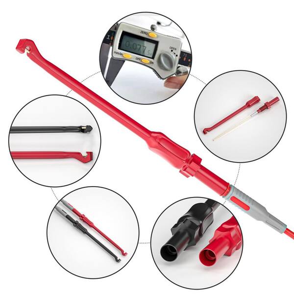 thumbnail image 2 of Cleqee Back Probe Multimeter Test Leads Kit – Replaceable Probes, 3ft, Banana Plug, 10A/30V 2 of 6