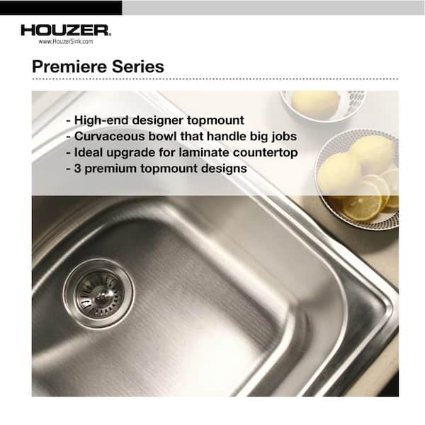 Premiere Gourmet Series Drop-In Stainless Steel 41 in. 4-Hole Triple Bowl Kitchen Sink