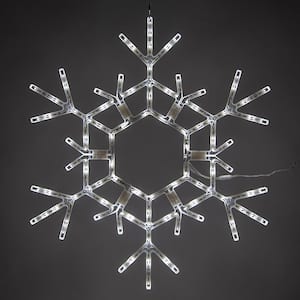 36 in. 105-Light LED Cool White Folding Snowflake Decoration