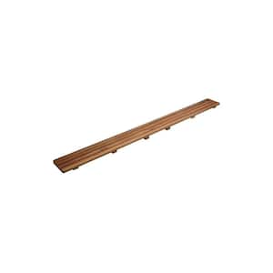 55-1/2 in. Groove Shower Drain Cover in Teak Wood