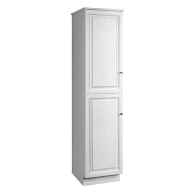 Wyndham 19 in. W x 84 in. H x 22 1/2 in. D 2-Door Bathroom Linen Storage Floor Cabinet Unassembled in White