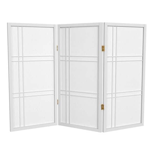3 ft. Short Double Cross Shoji Screen - White - 3 Panels
