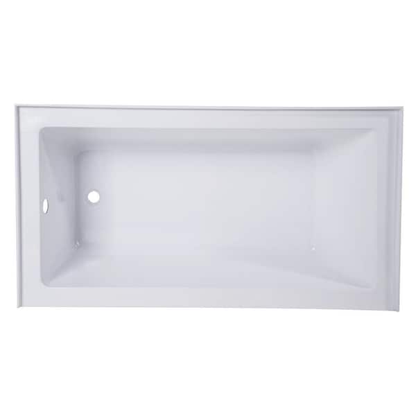 Aqua Eden Jenny 54 in. Acrylic Left-Hand Drain Rectangular Alcove Bathtub in White Aqua Eden Jenny 54 in. Acrylic Left-Hand Drain Rectangular Alcove Bathtub in White