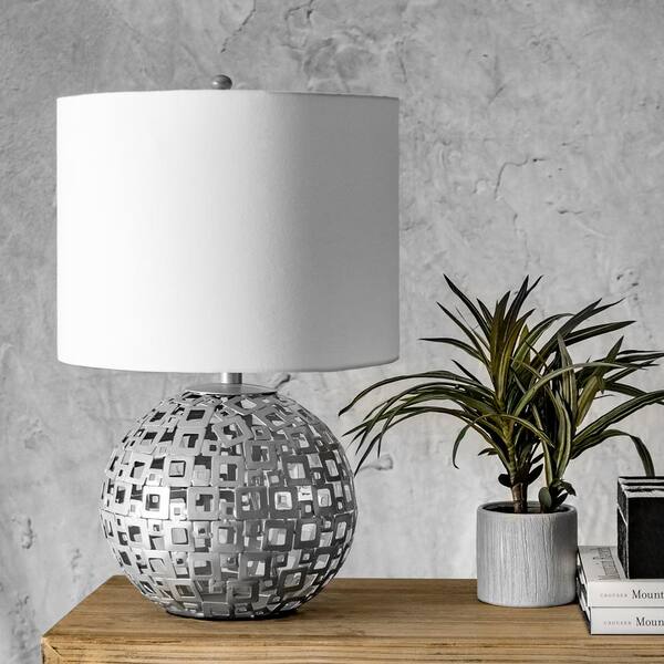 Nuloom Kiana 20 In Silver Contemporary, How To Wire A Table Lamp Uk