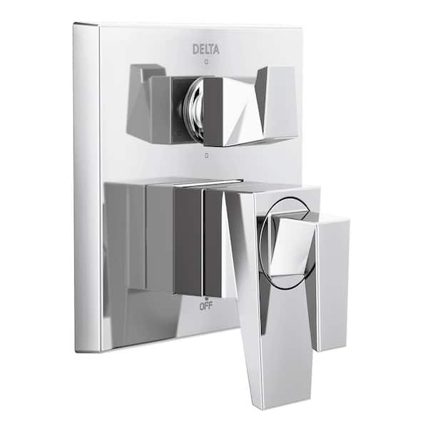 Delta Trillian 2-Handle Wall-Mount 6-Function Diverter Valve Trim Kit in Lumicoat Chrome (Valve Not Included)