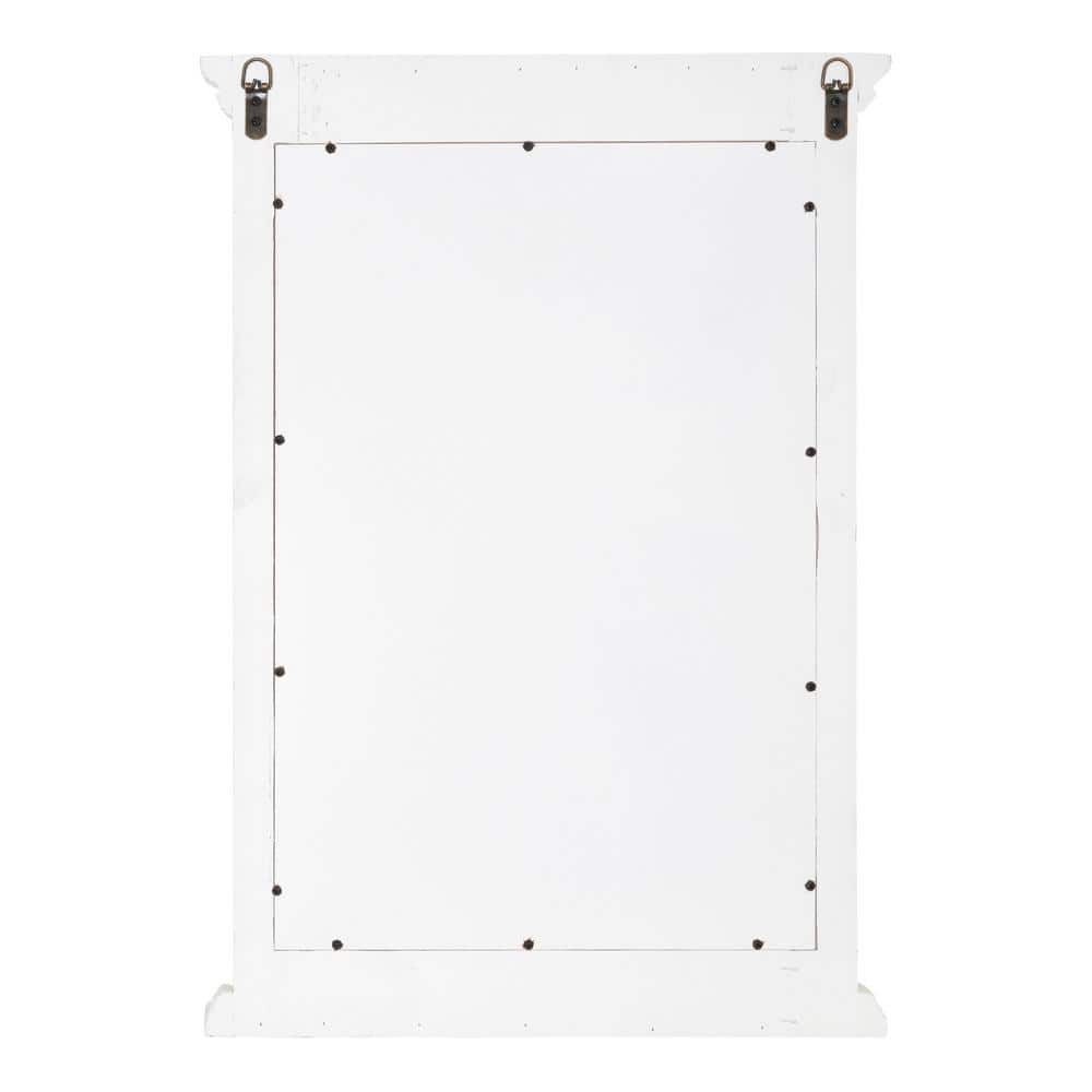 Rustic White Wood Full Length Rectangular Wall Mirror