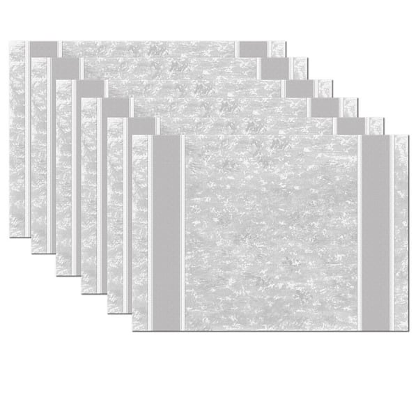 DASCO 17 in. x 12 in. Gray Vinyl Placemats (Set of 6)
