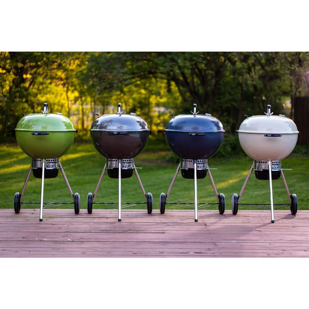 22-Inch Smoke Charcoal Kettle Grill with Nylon Handles
