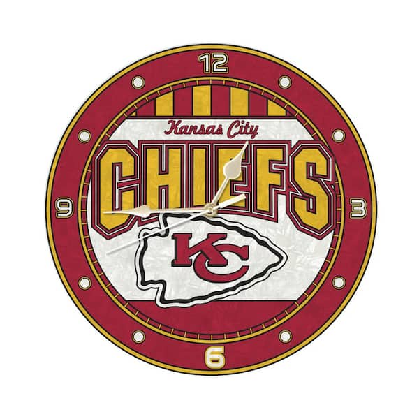 The Memory Company NFL-12 in. Chiefs Art Glass Clock NFL-KCC-274 - The ...