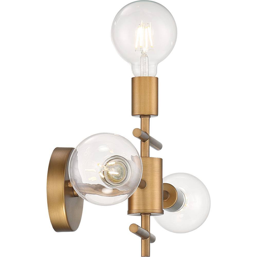 Delphi Geometric 4-Light Vanity in Aged Gold and Black Finish